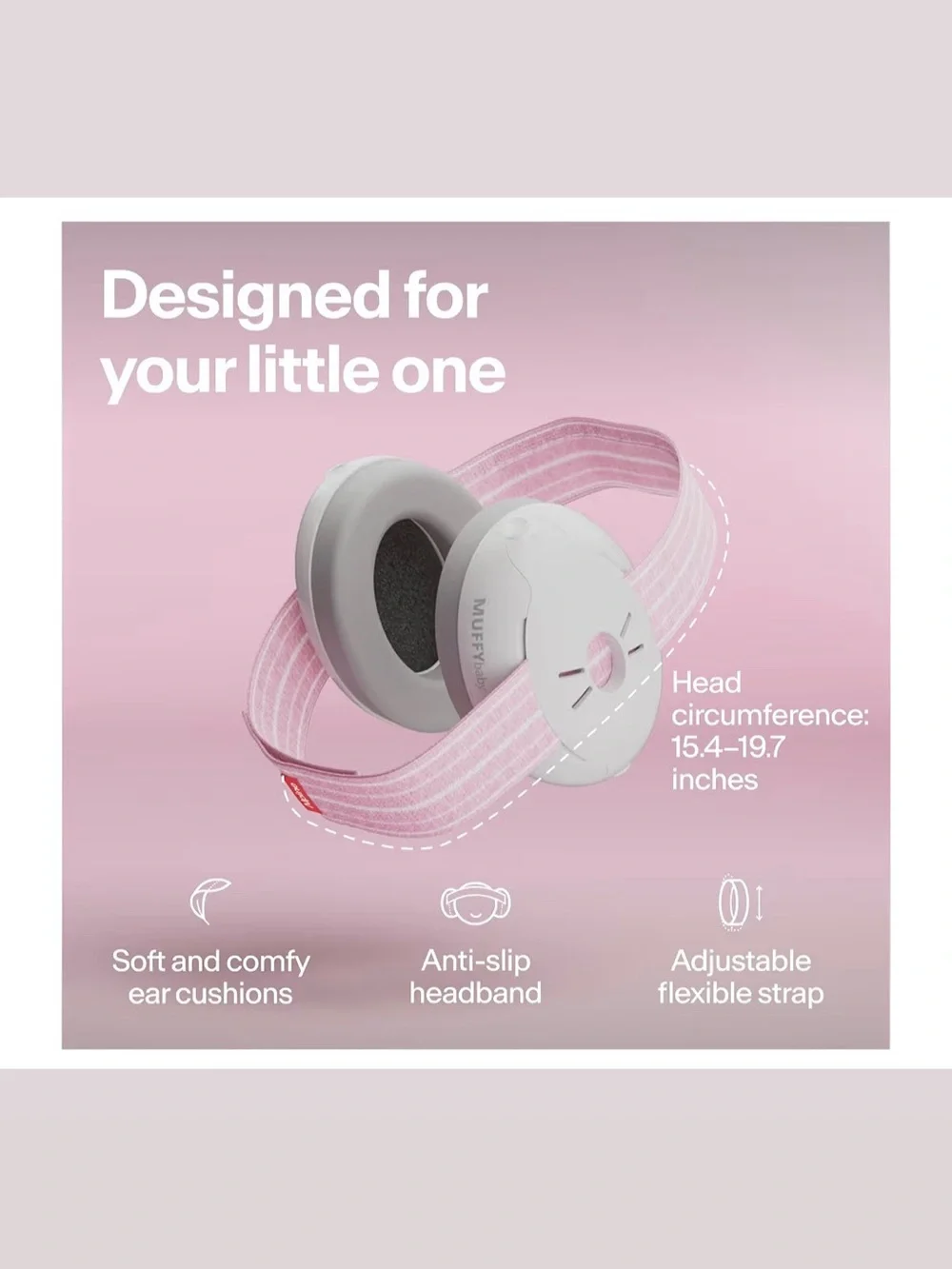 Alpine MuffyBaby Infant Hearing Protectors in Pink and Gray